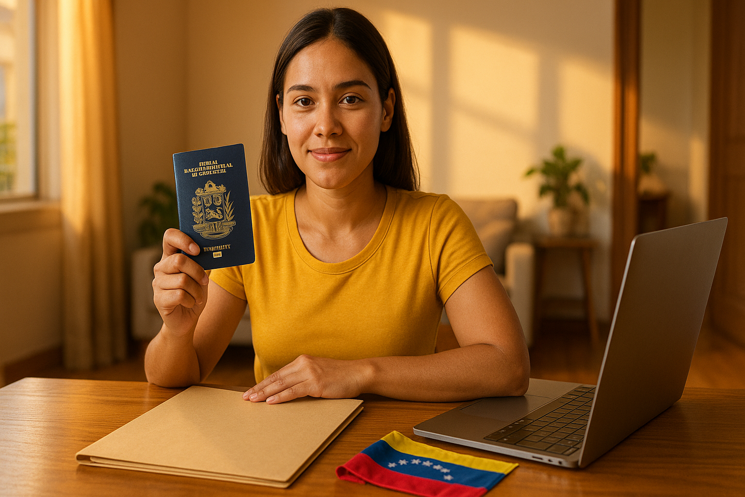 Venezolano revisando documentos y pasaporte para apostillar documentos venezolanos desde el exterior