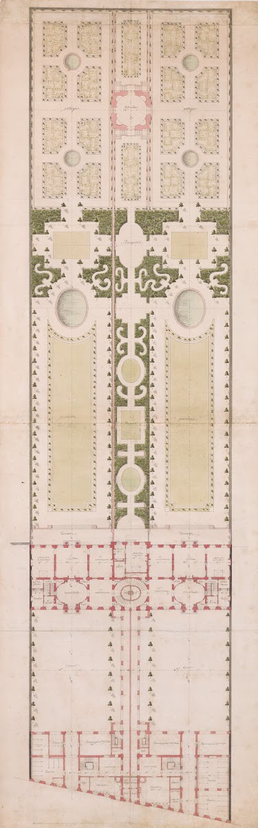 Ground Plan for the Hotel de la Rochefoucauld Doudeauville and its Garden Paris