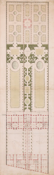 Ground Plan for the Hotel de la Rochefoucauld Doudeauville and its Garden Paris