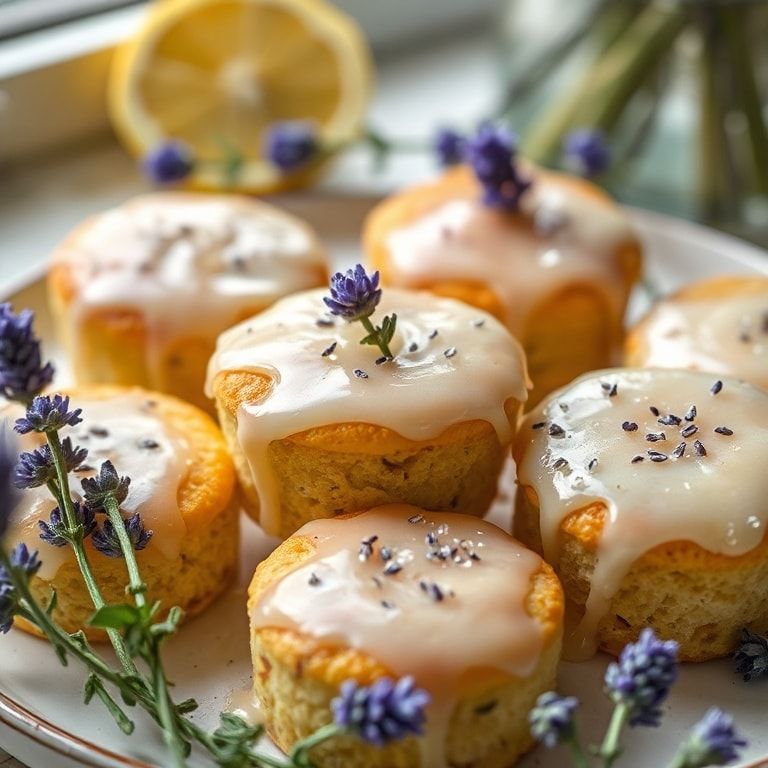 Mini Lemon Cakes with Floral Lavender Glaze Recipe – Easy, Homemade Delight