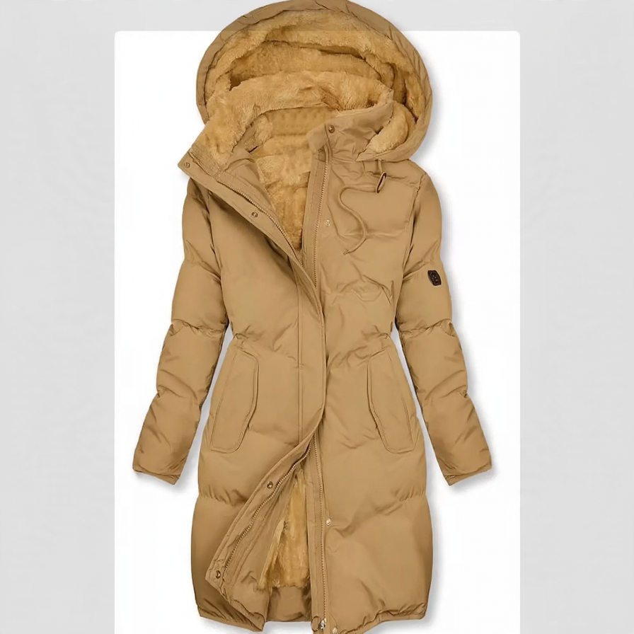 Padded women's jacket with fur collar