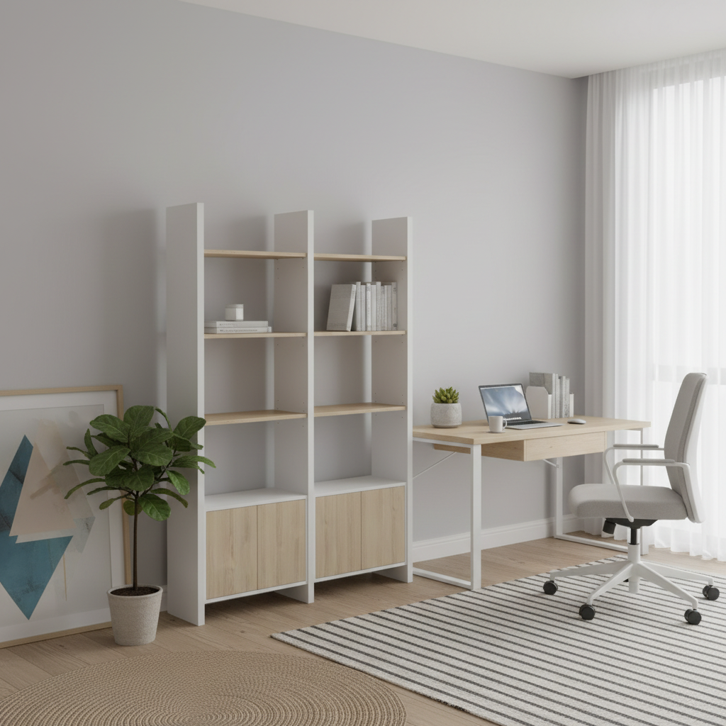 RADAR Color Medium Display Shelf With Four-Door Bottom Cabinet