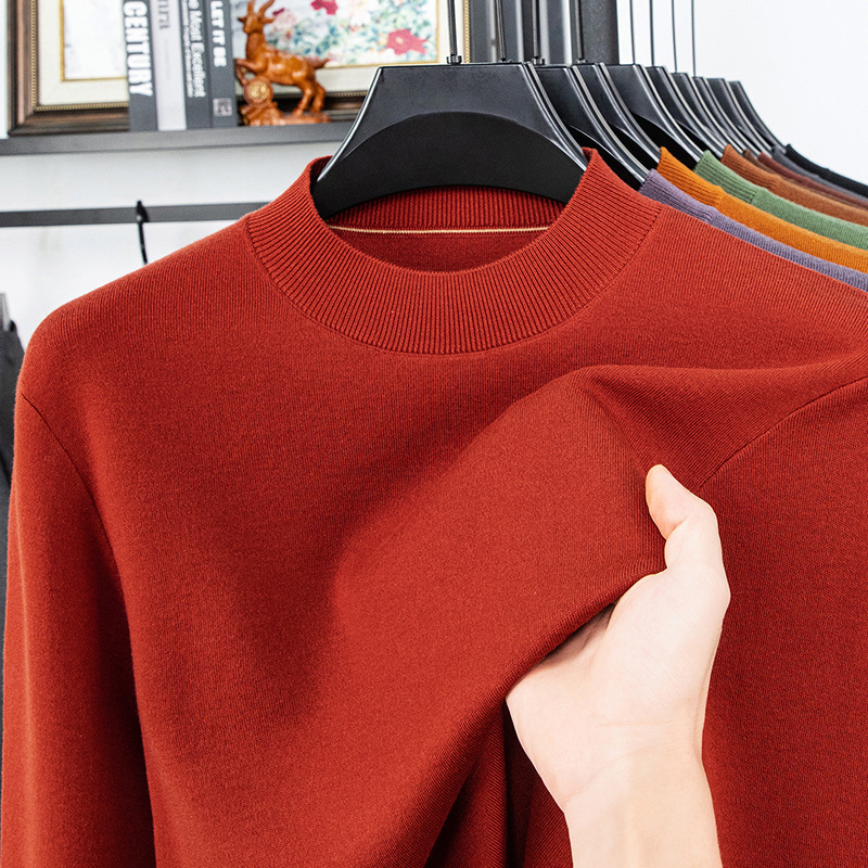 Men's wool sweater, round neck, machine washable