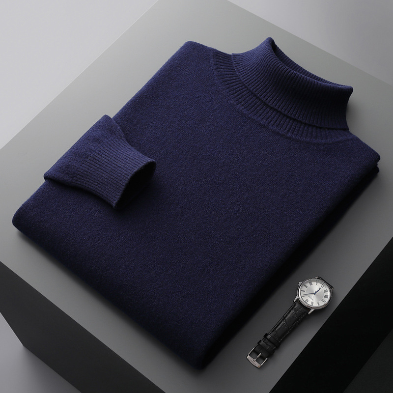 Men's wool sweater, turtleneck, 100% wool