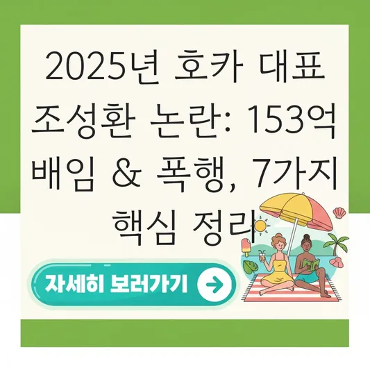 호카 대표 조성환 폭행 논란 및 조이웍스앤코 153억 배임 수사 진행 상황 대표 이미지