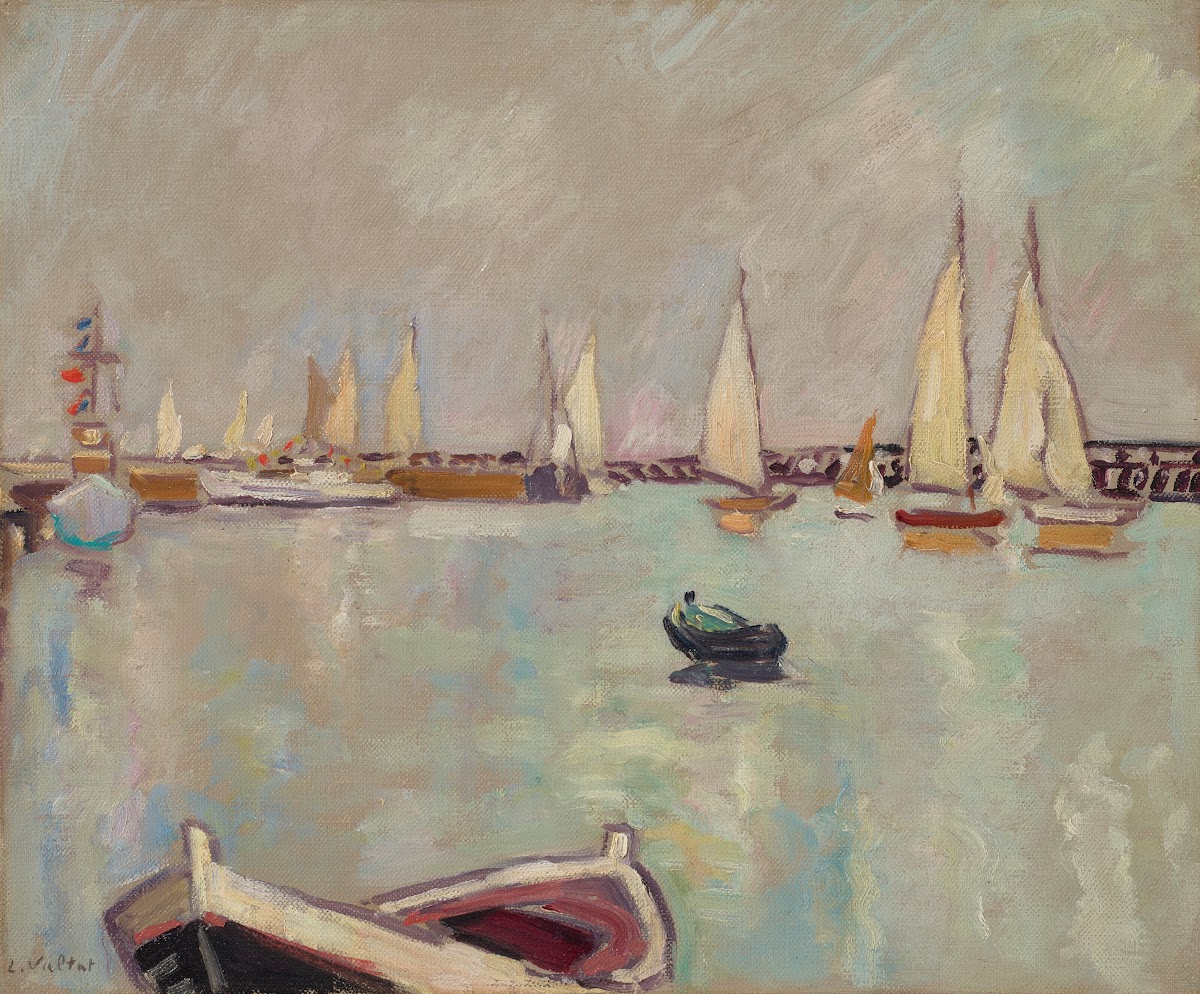 Barques et voiliers à Ouistreham circa 1930