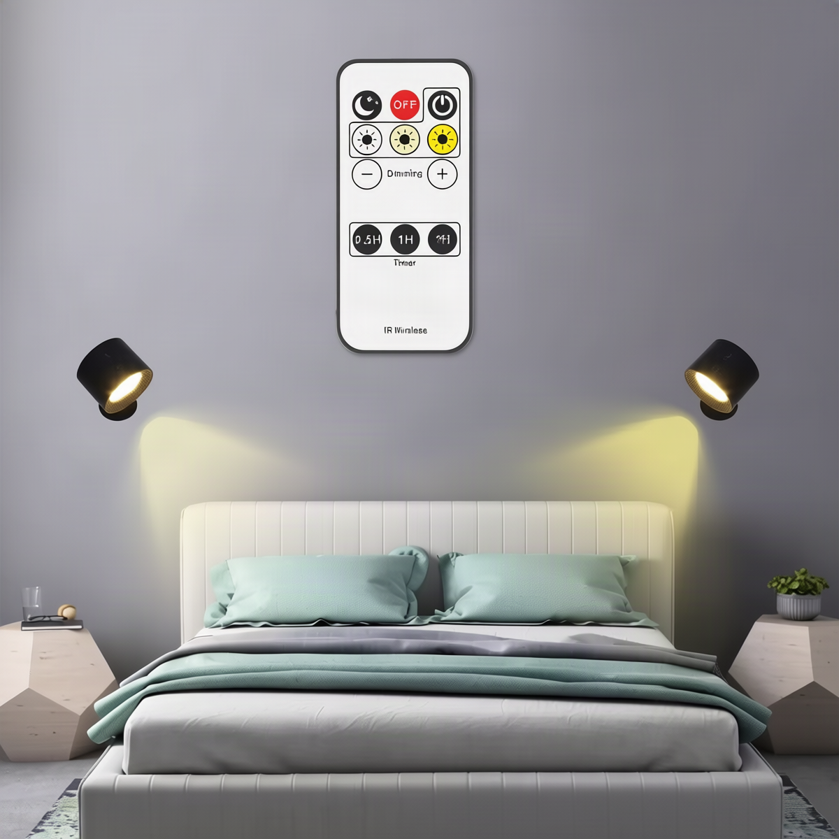 Kabellose LED-Wandleuchte mit Touchsteuerung