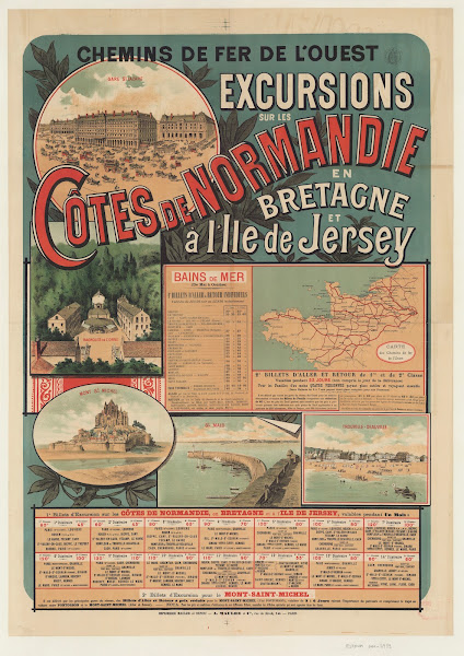 Chemins de Fer de lOuest Excursions sur les Côtes de Normandie 1890