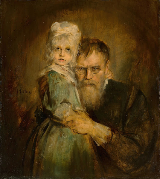 Selbstbildnis mit Tochter Marion Circa 1900
