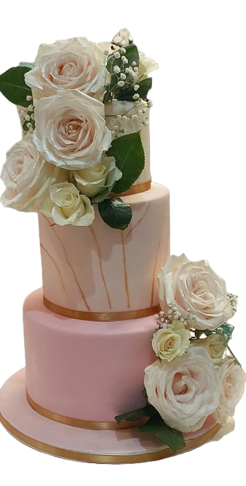 3 Tiered Wedding Cake with Fresh Flowers CB-NC636