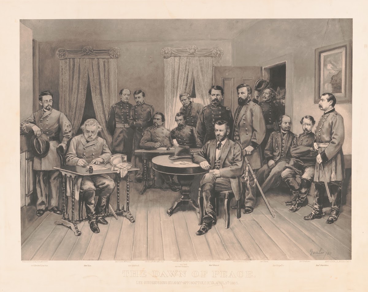 The dawn of peace Lee surrending his army  Appomattox CH Va April 9th 1865 1885