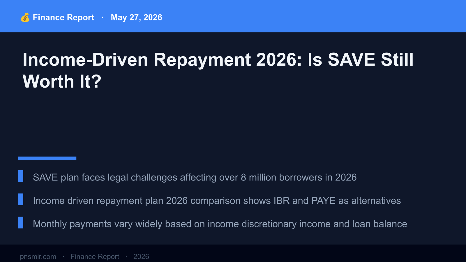 Income-Driven Repayment 2026: Is SAVE Still Worth It? (Real Numbers) Key Summary