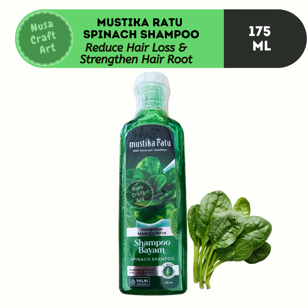 MUSTIKA RATU Spinach Shampoo Trichogen Liposomes Extract for Weak Hair 175ml
