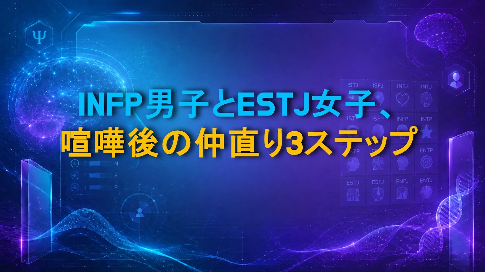 INFP男子とESTJ女子、喧嘩後の仲直り3ステップ