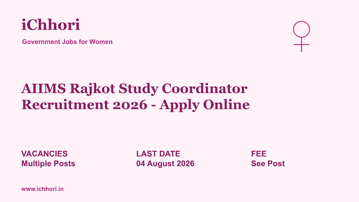 AIIMS Rajkot Study Coordinator Recruitment 2026 - Apply Online - iChhori