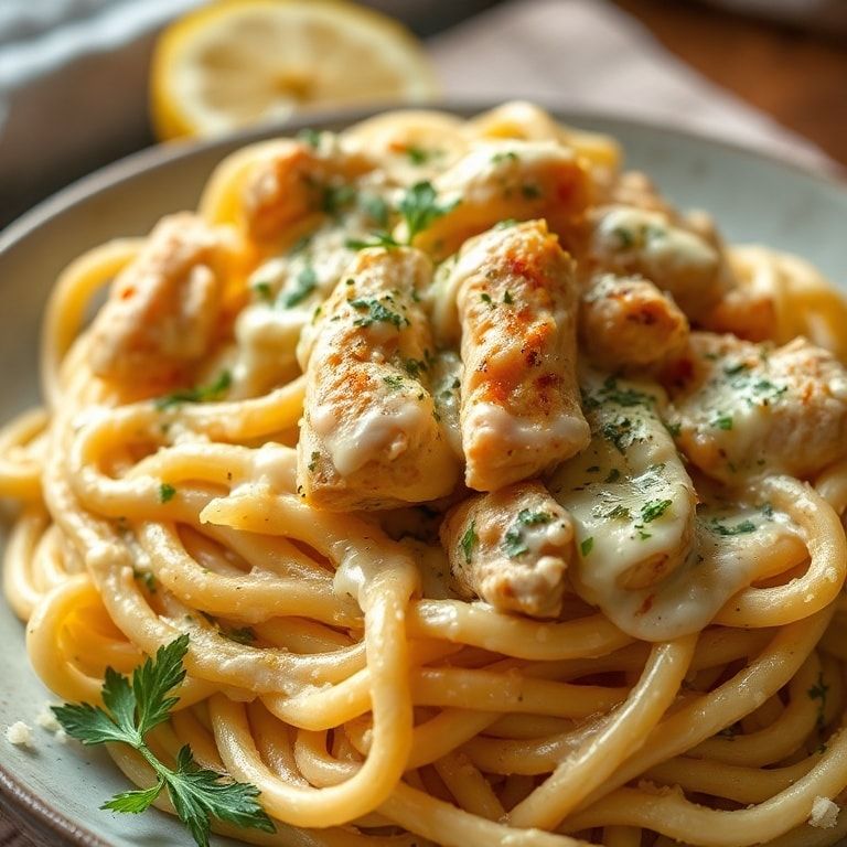 Creamy Garlic Parmesan Chicken Pasta Recipe: Easy Homemade Comfort Dinner finished