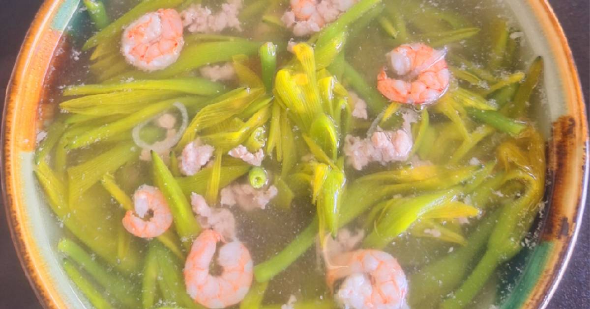 Canh bông kim châm tôm thịt
