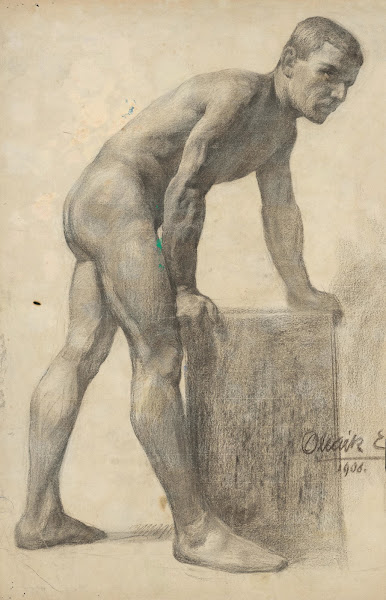 Study of Male Nude  From the Side 1908