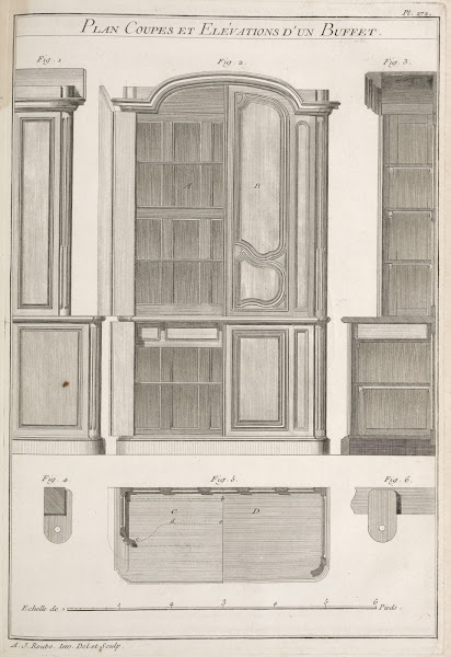 Plan coupes et elévations dun buffet 1769 1774