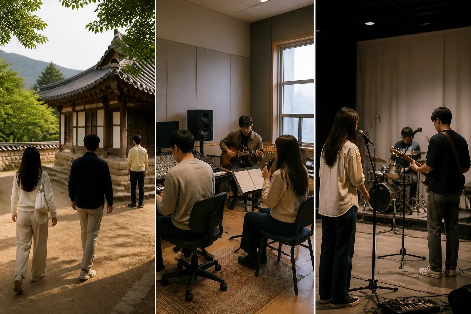 AI-generated K-Pop Daily Brief multi-story editorial montage