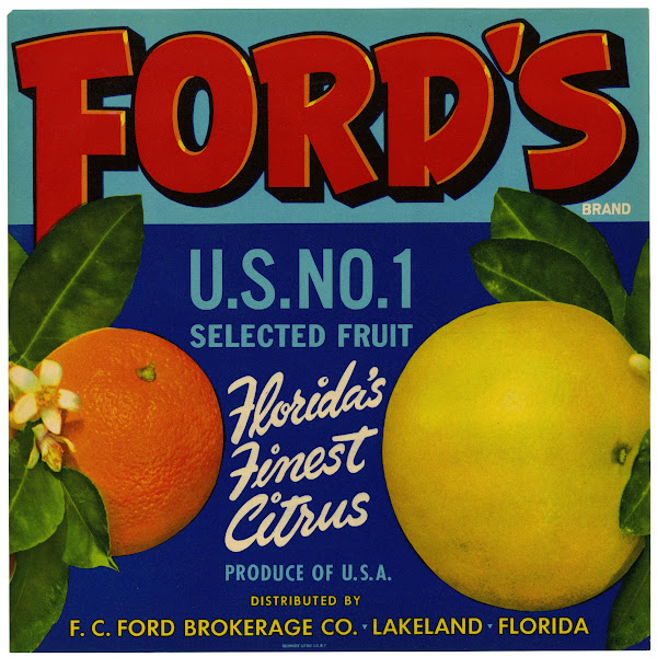 Fords Brand Citrus Label 1951