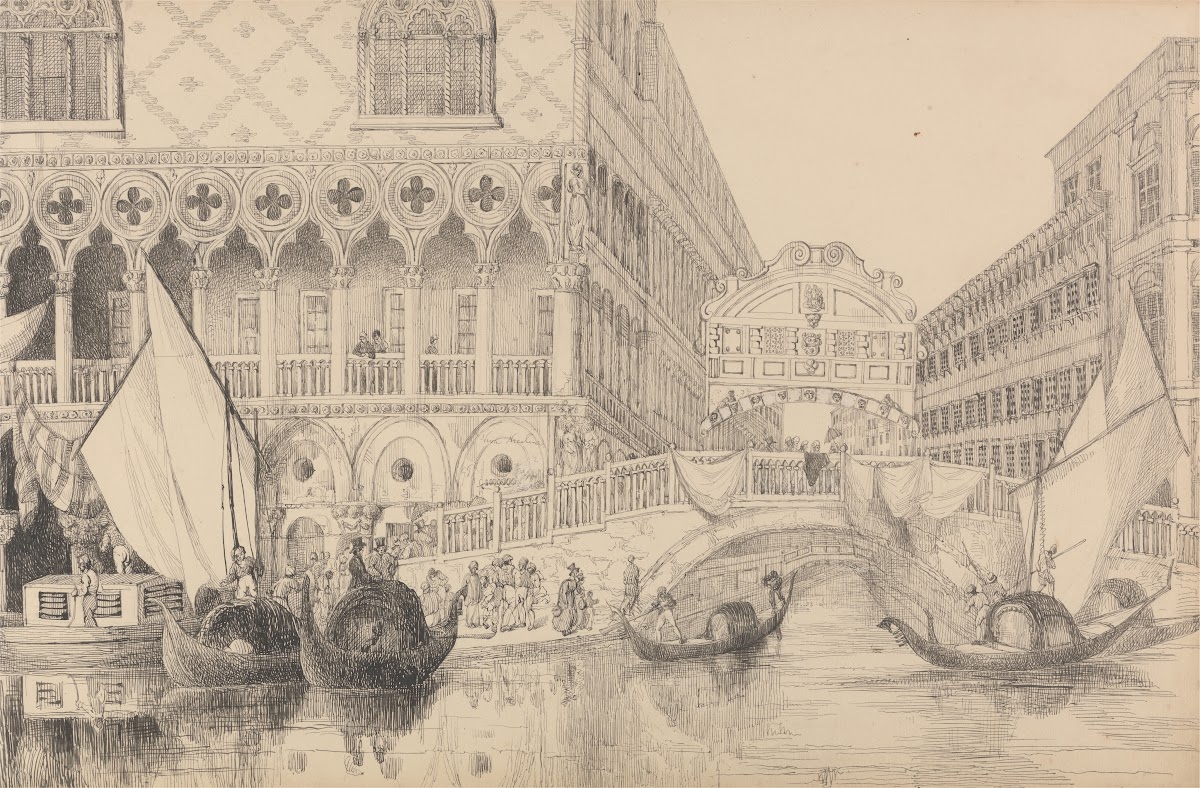 The Bridge of Sighs and part of the Doges Palace 1840