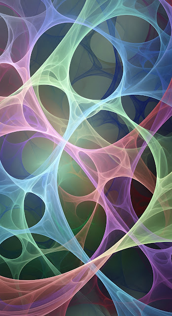 Pastel Translucent Fractal Web Network - Free mobile Wallpaper