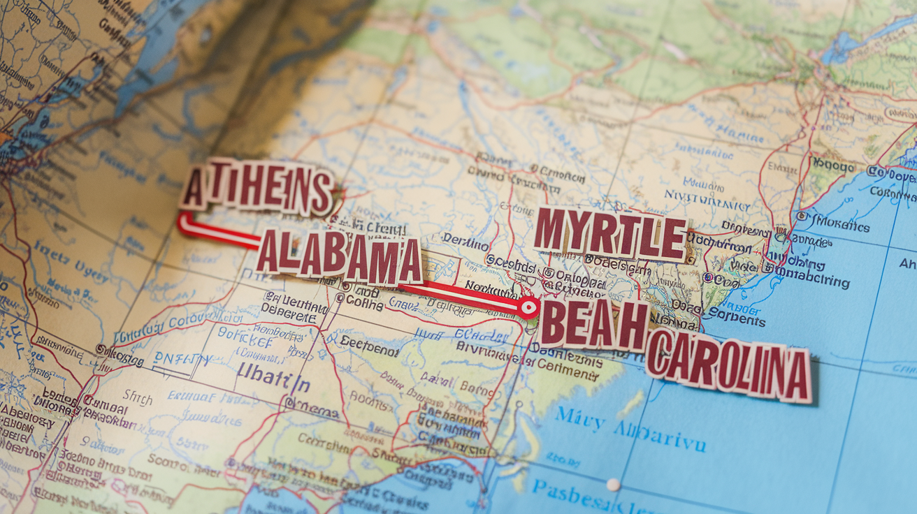 Distance and Travel Tips: Myrtle Beach to Athens, AL