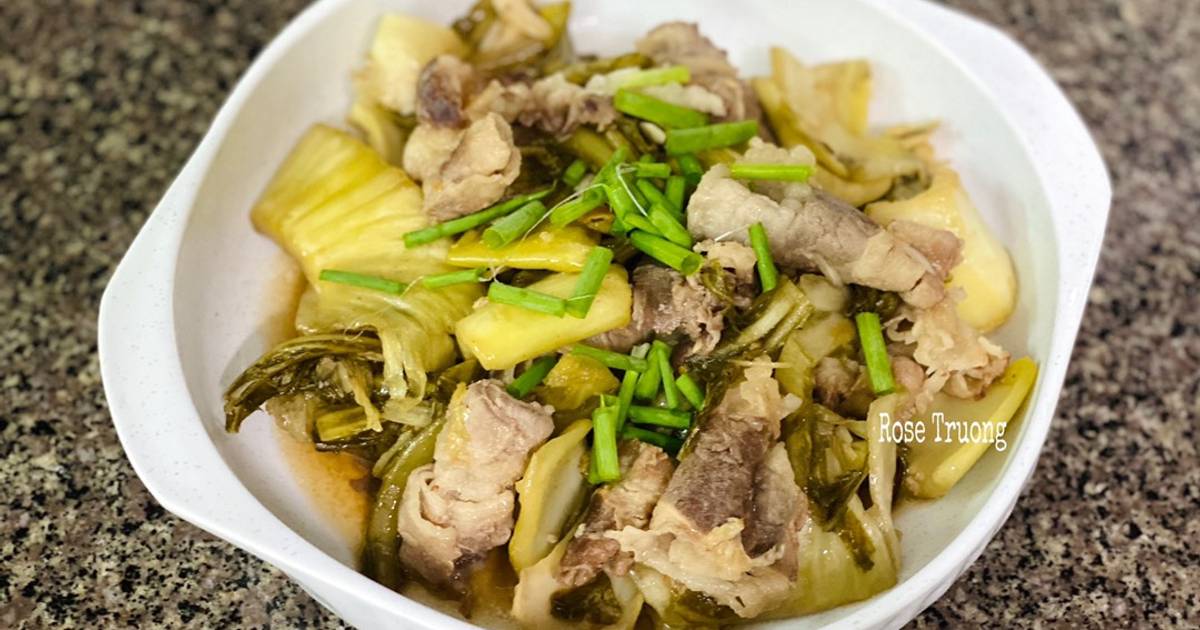 Cải Chua Xào Ba Chỉ Bò