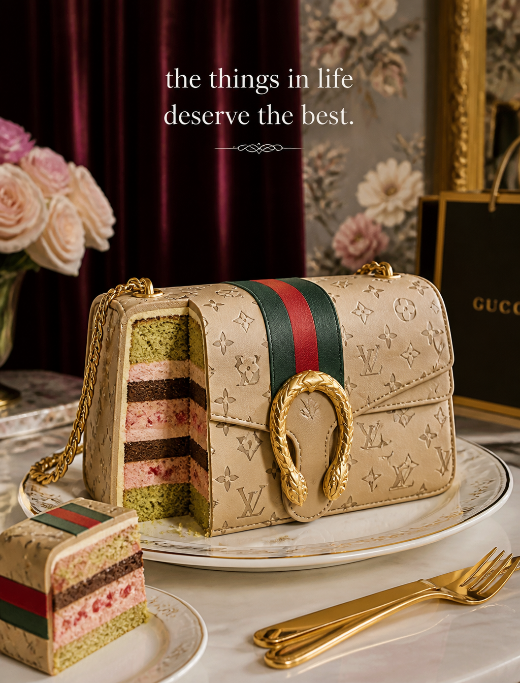 Un elegante pastel diseñado como