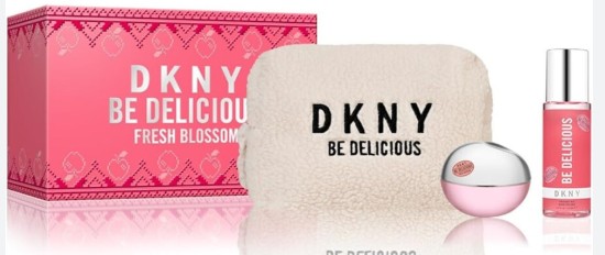 ESTUCHE DONNA KARAN FRESH BLOSSOM MUJER 100ML EDP + SPLASH + COSMETIQUERA