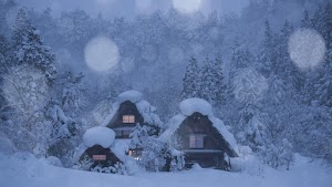Winter Cottage Wallpaper