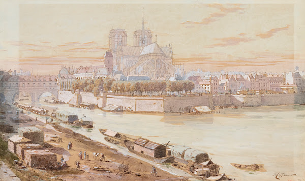Notre Dame et lEvêché en 1750 1915 1945