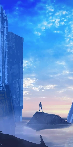 Futuristic Cityscape, Solitude, Dystopian, Digital Art 4K Wallpaper Background