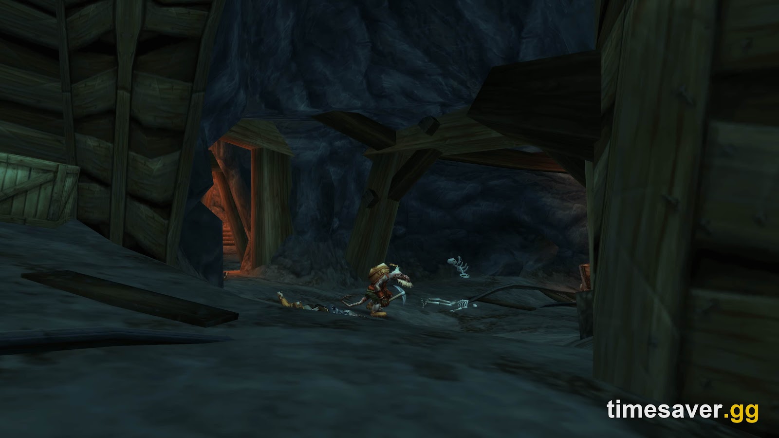 Vanilla's dungeons and dark corners are lethal on a Hardcore character — meeting a gold deliverer in the open world exposes both of you to a run-ending pull.