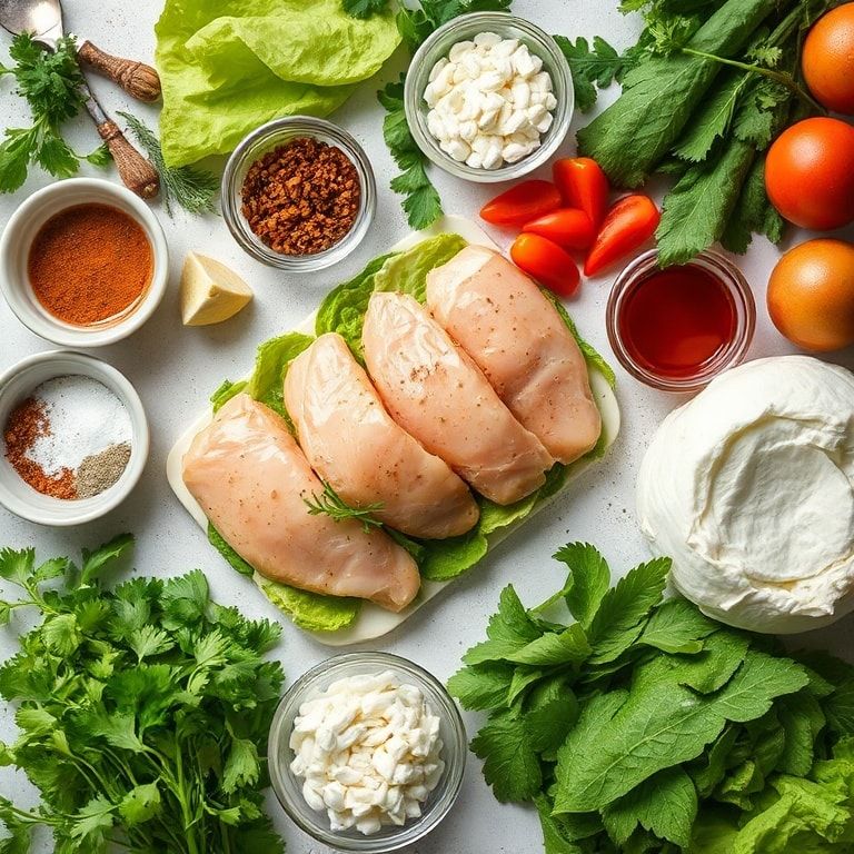 Ingredients for Savory Chicken Caesar Wraps: Quick & Easy Lunch Delight – Fresh & Flavorful