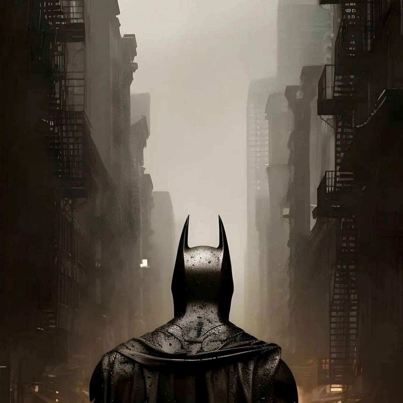 Download Batman Overlooking Gotham City Full HD iPhone