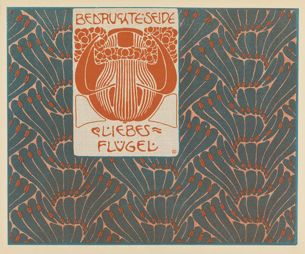 Bedruchte Seide Liebes Flugel Printed Silk Love Wings 1901