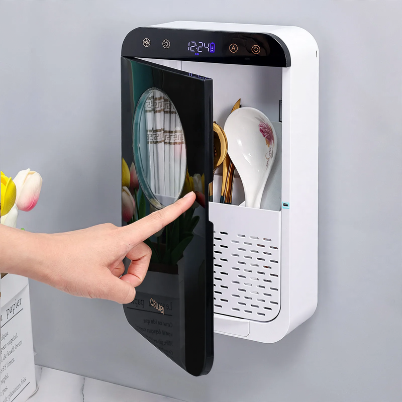 Disinfecting Chopstick Holder, Plastic, Wall-Mountable