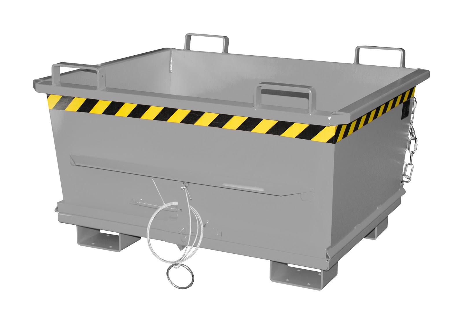 Bodemklepcontainer BKB 500, gelakt, Muisgrijs