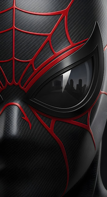 Tactical Carbon Fiber Spider-Man Mask Close-up View - Free mobile Wallpaper