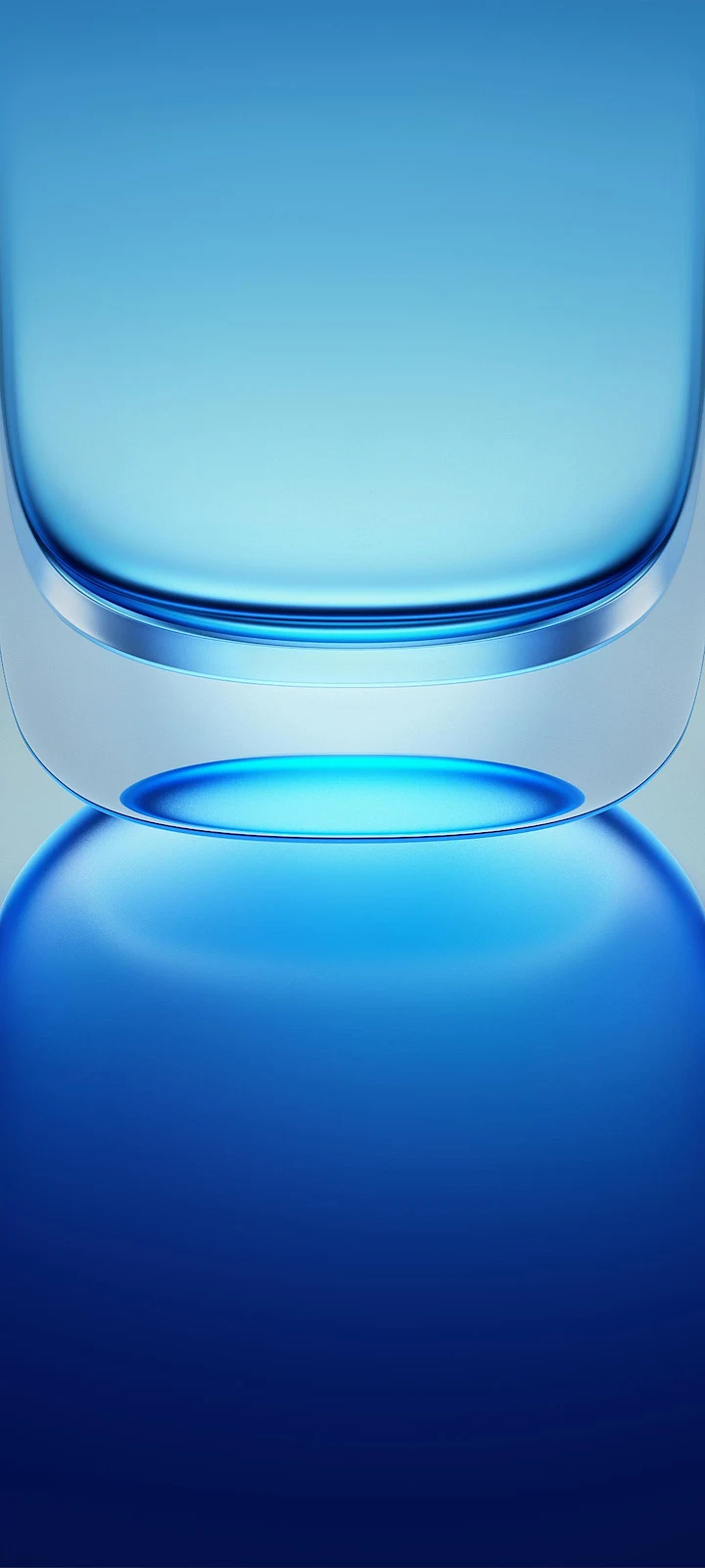 Abstract Blue Glass Surface - Abstract 3D Render 2K iPhone Wallpaper (1440x3200)
