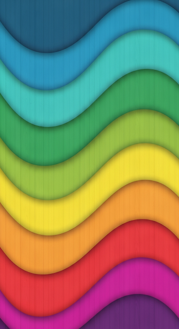 Abstract Layered Waves Vibrant Rainbow Colors Textured Graphic Design - Free mobile Wallpaper