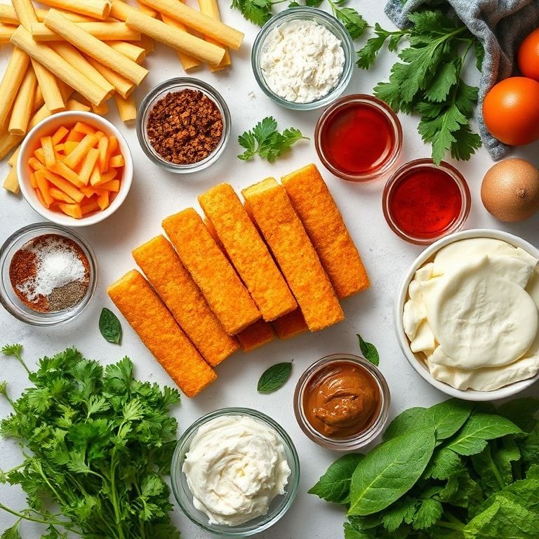 Ingredients for Hot Cheeto Mozzarella Sticks (Crispy & Cheesy) — Easy Homemade Snack