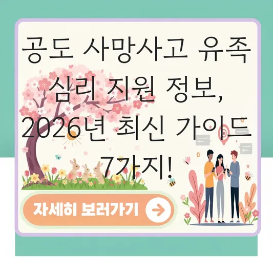 공도 사망사고 유족 심리 지원 정보