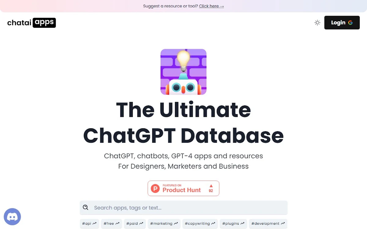 Captura de The Ultimate ChatGPT Plugins Database