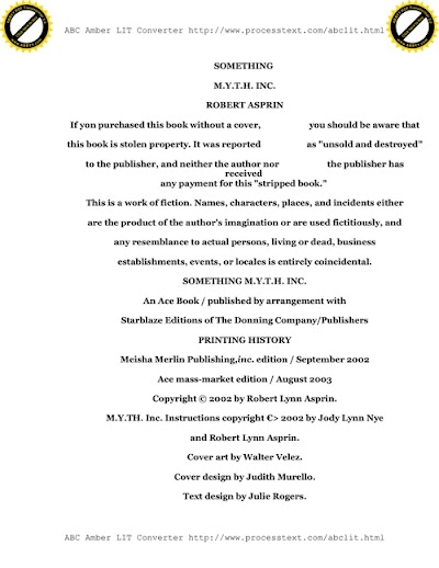 Asprin, Robert Myth Adventures 12 Something MYTH Inc.
