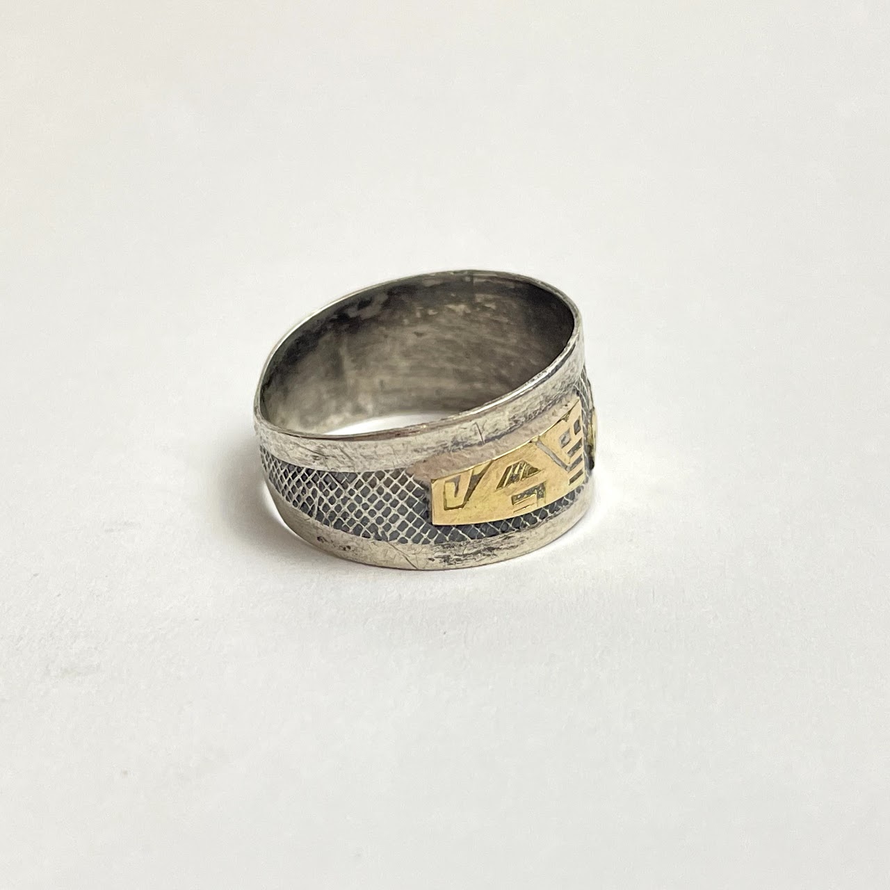 Sterling Silver & 18K Gold Llama Pueblo Ring