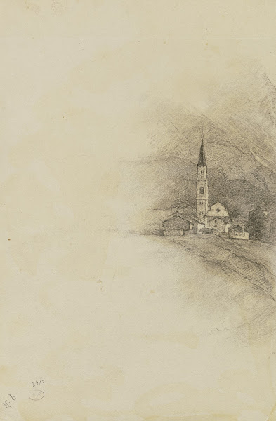 Der Kirchturm von Cortina dAmpezzo 1892
