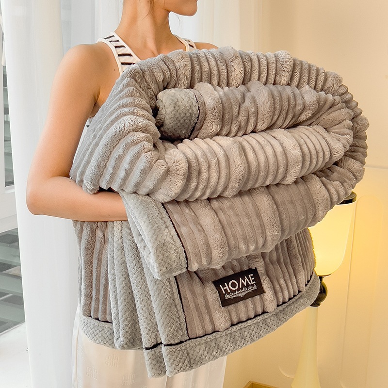Doppelseitige Kaninchenfell-Fleece-Decke, unter 300 g